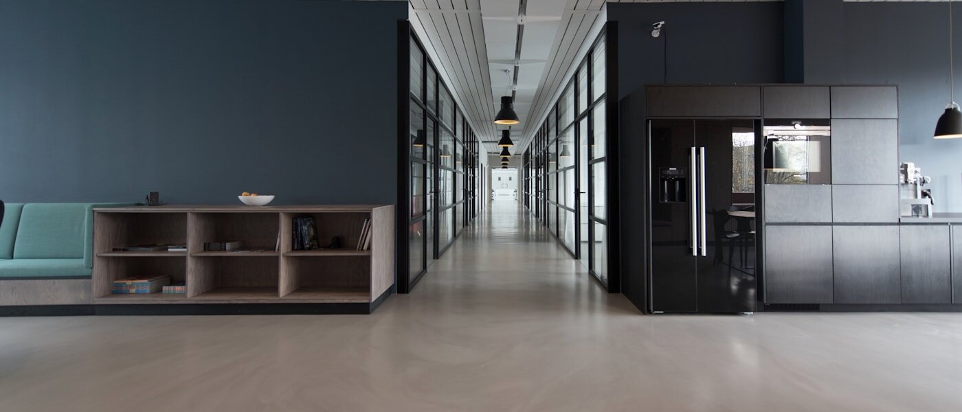 Studio workspace with monitors and materials